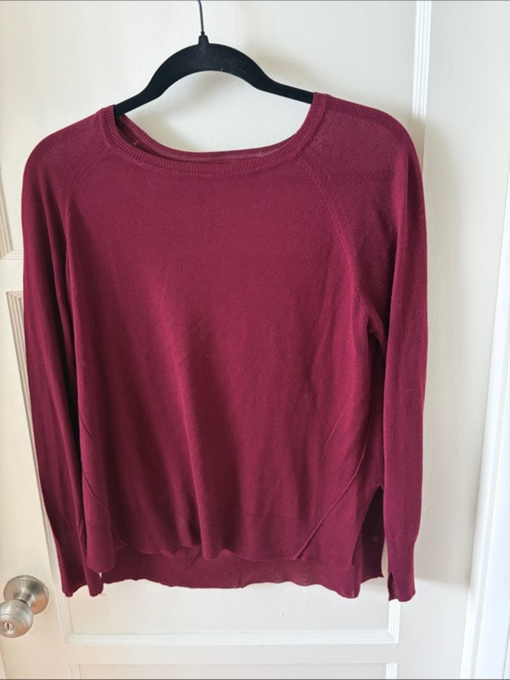 Zara Wine-Red Crewneck Sweater
